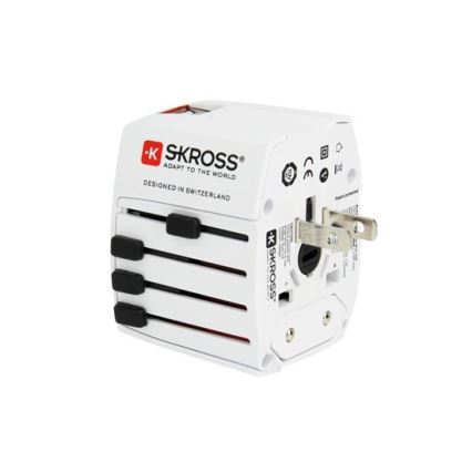 Adaptador de viagem internacional 230V + 2x porta USB