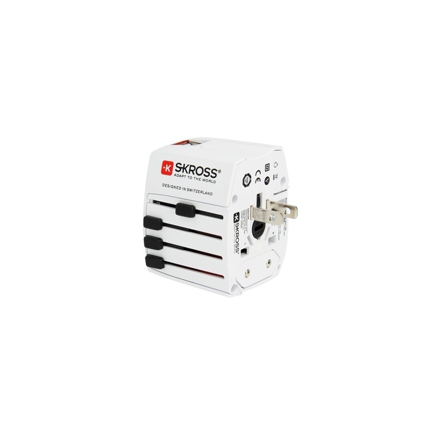 Adaptador de viagem internacional 230V + 2x porta USB
