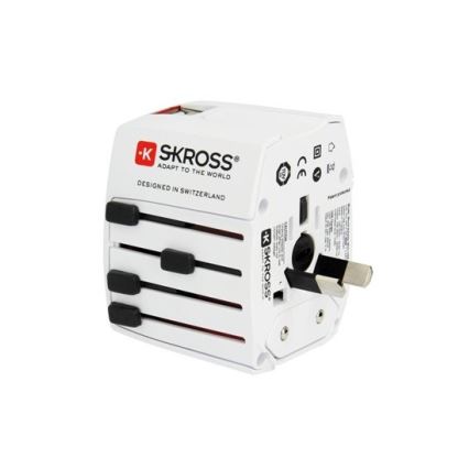 Adaptador de viagem internacional 230V + 2x porta USB