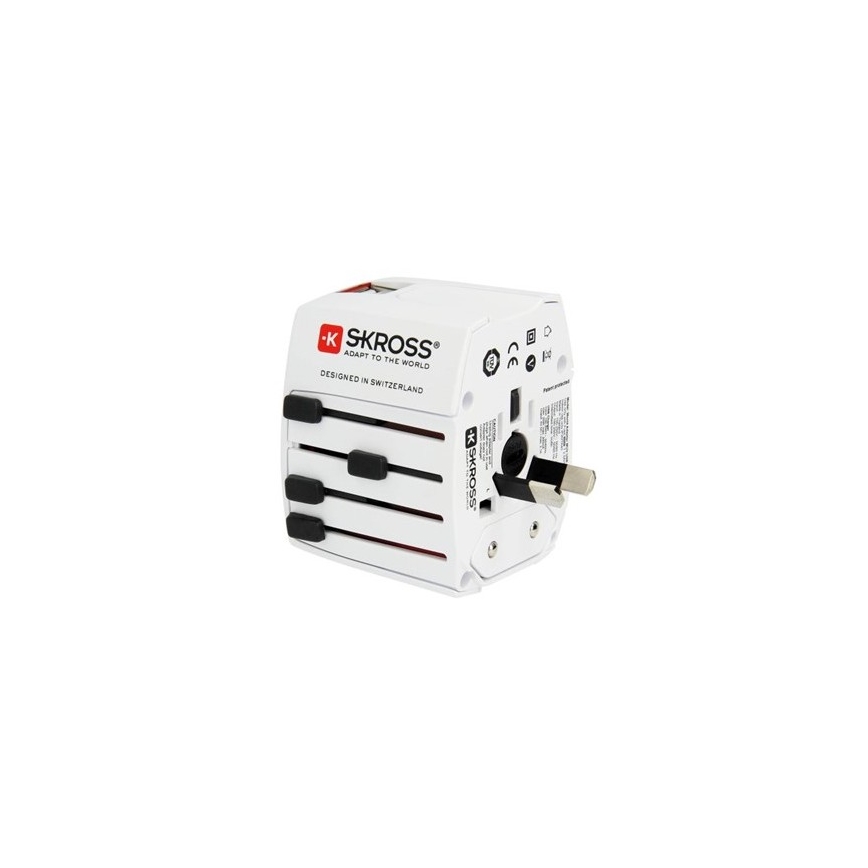 Adaptador de viagem internacional 230V + 2x porta USB