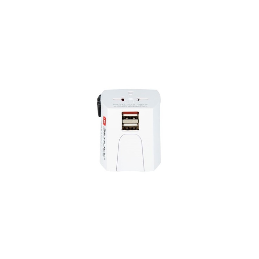 Adaptador de viagem internacional 230V + 2x porta USB