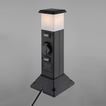 Candeeiro exterior com 2 tomadas 1xE14/15W/230V IP44 preto