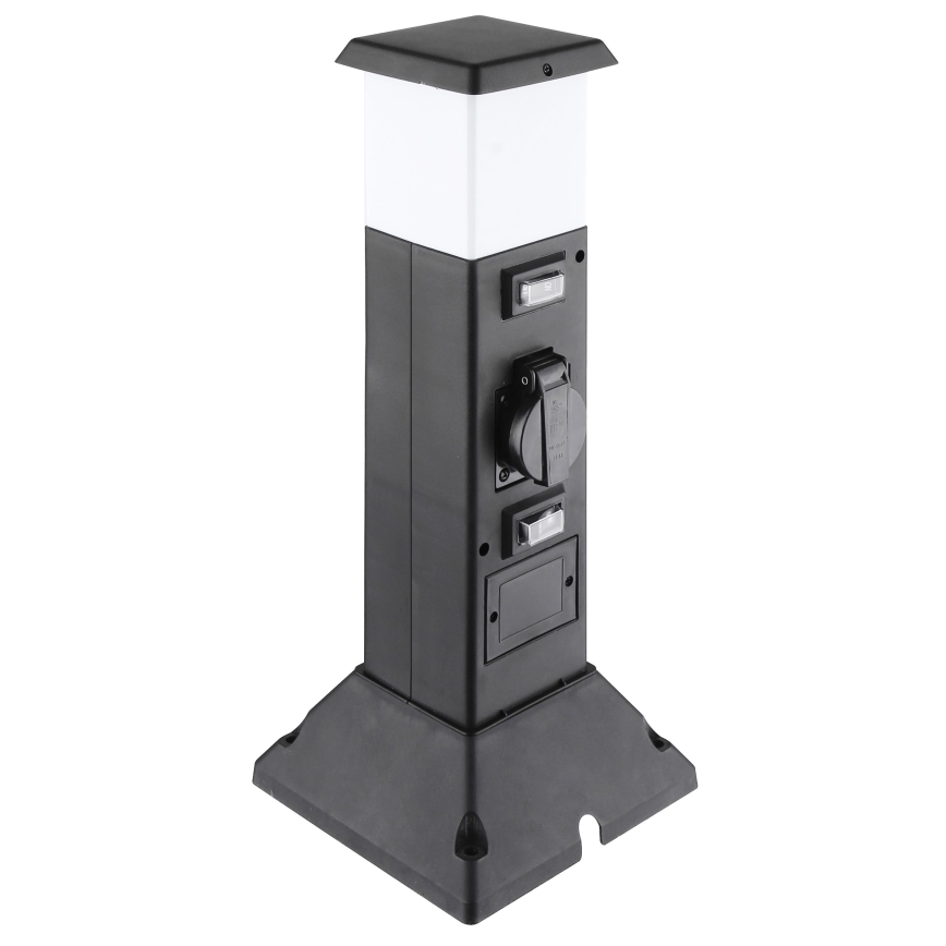 Candeeiro exterior com 2 tomadas 1xE14/15W/230V IP44 preto