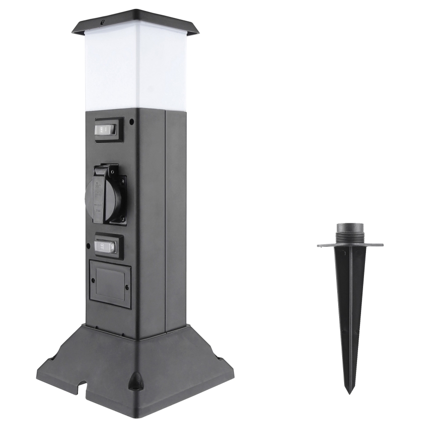 Candeeiro exterior com 2 tomadas 1xE14/15W/230V IP44 preto