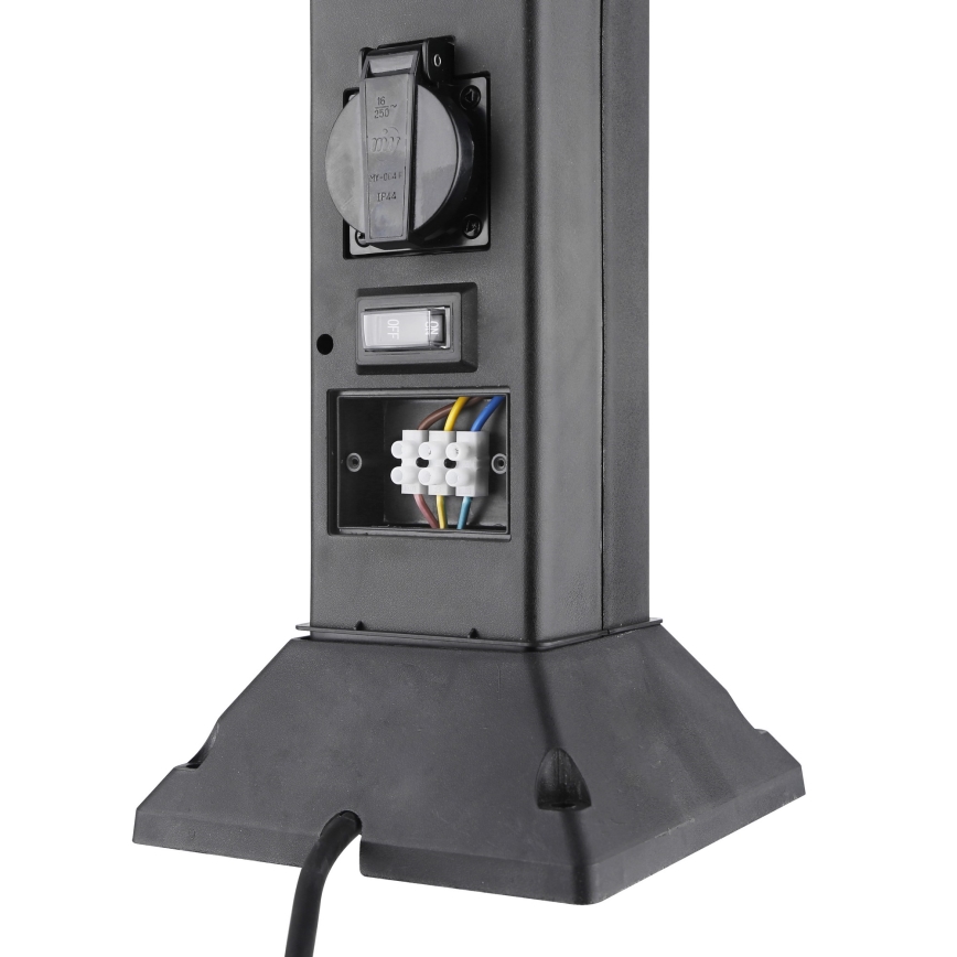 Candeeiro exterior com 2 tomadas 1xE14/15W/230V IP44 preto
