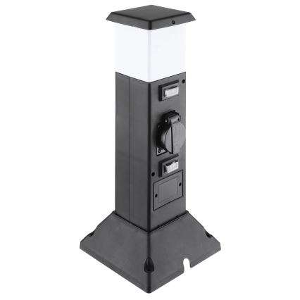 Luminária exterior com 2 tomadas 1xE14/15W/230V IP44 preta