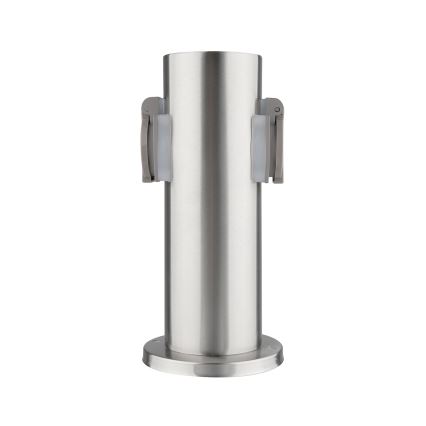 Coluna exterior com tomada 2Z 230V IP44 cromado mate redondo
