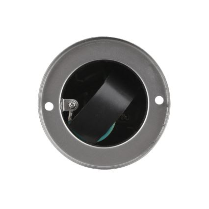Coluna exterior com tomada 2Z 230V IP44 cromado mate redondo