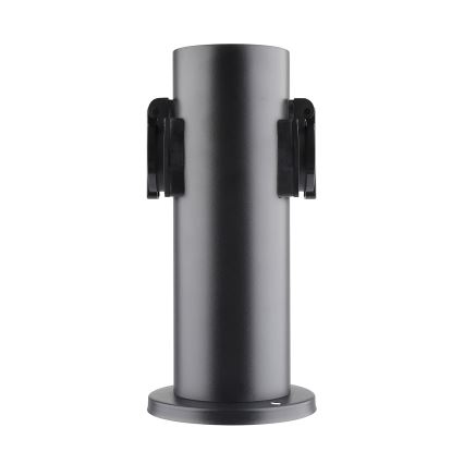 Coluna de tomada exterior 2x230V IP44 preta redonda
