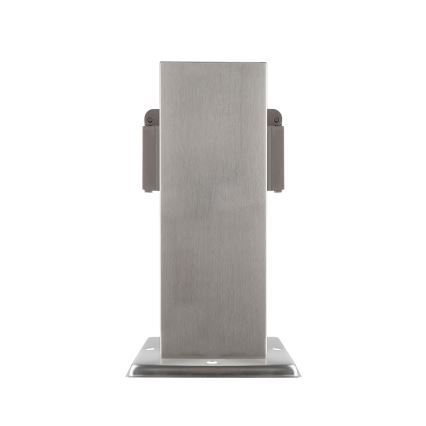 Coluna exterior com tomada 2Z 230V IP44 cromado mate angular