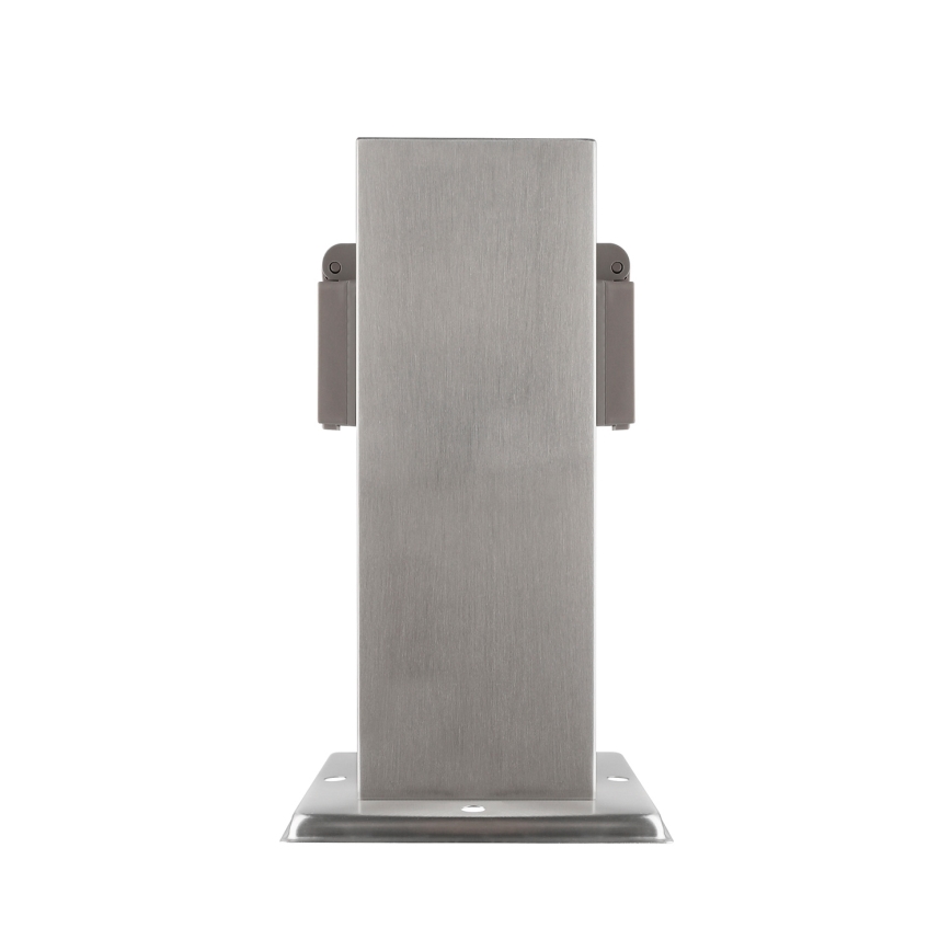 Coluna exterior com tomada 2Z 230V IP44 cromado mate angular