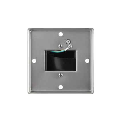 Coluna exterior com tomada 2Z 230V IP44 cromado mate angular