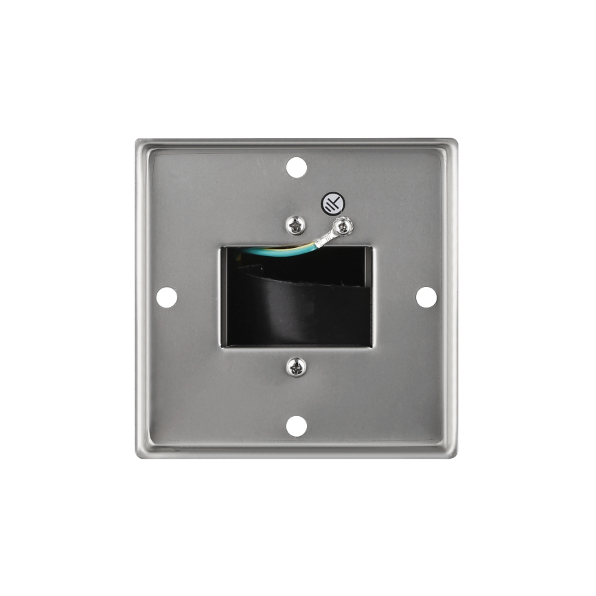 Coluna exterior com tomada 2Z 230V IP44 cromado mate angular