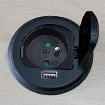 Tomada USB embutida com tampa 230V