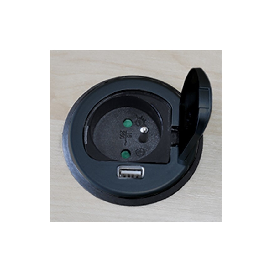 Tomada USB embutida com tampa 230V