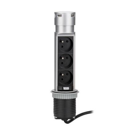 Coluna de tomadas para um tampo de mesa 3x230V