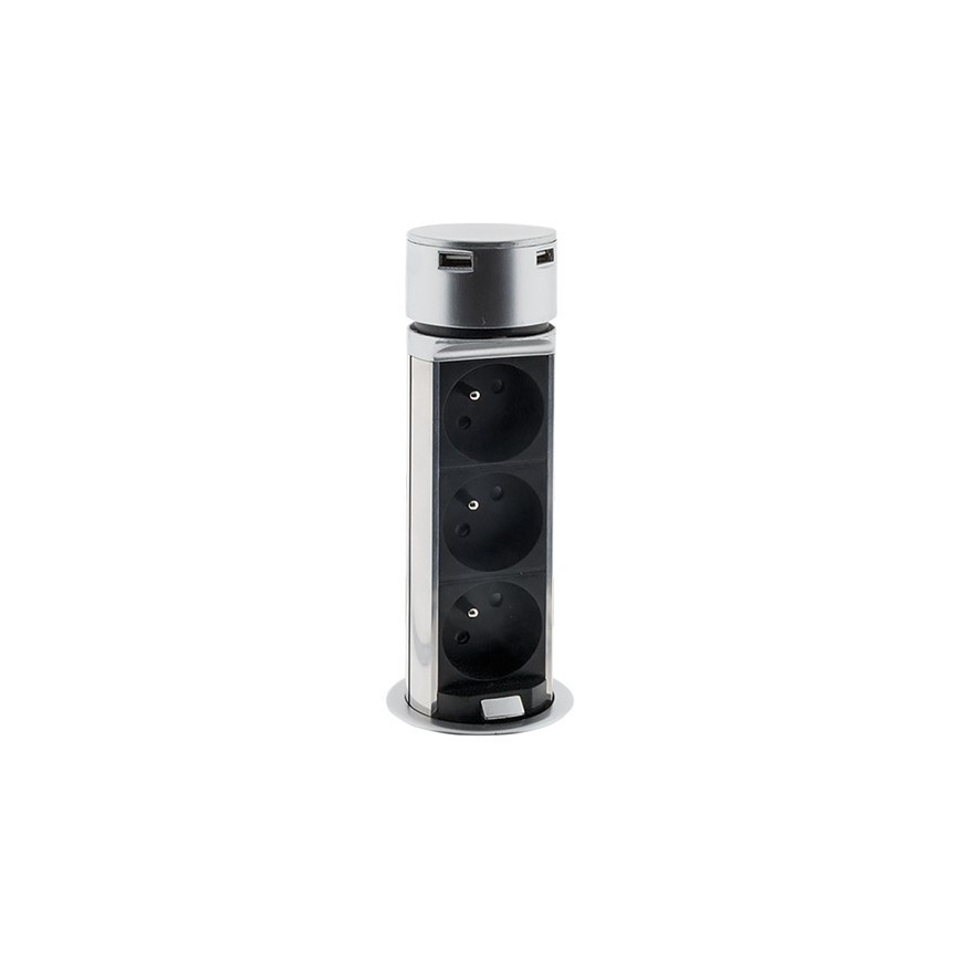 Coluna de tomadas para um tampo de mesa 3x230V