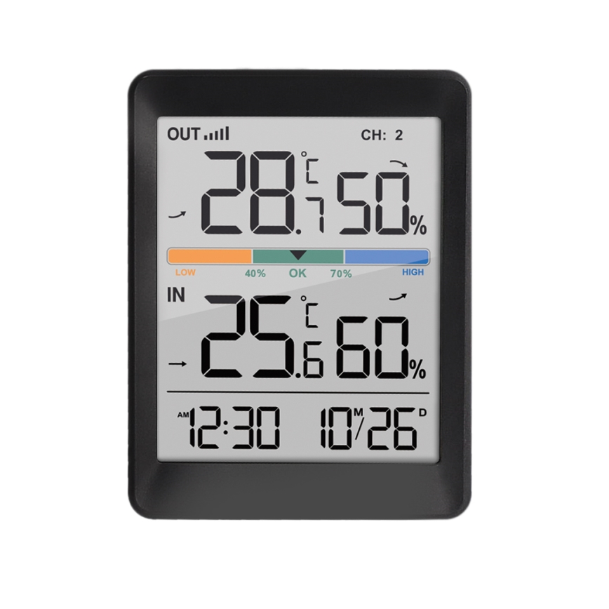 Estação meteorológica com alarme 2xAAA + 2xAAA preto