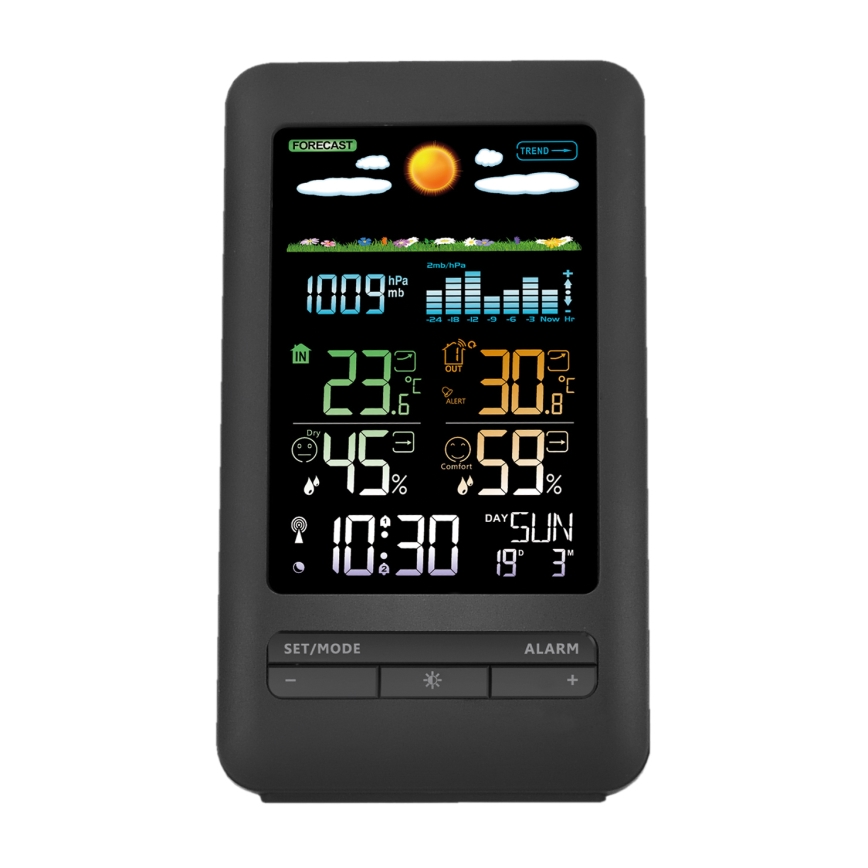 Estação meteorológica com visor LCD 2xAA preto