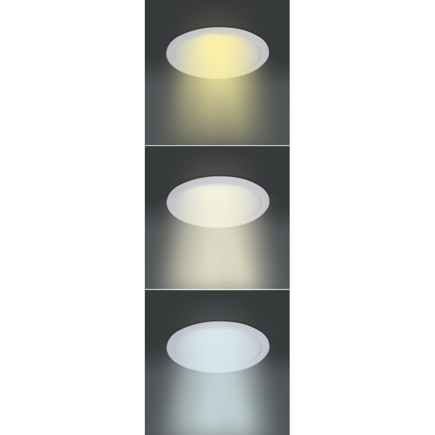 Painel LED 18 W, 230 V, 3000/4000/6000 K — diâmetro 22,5 cm, branco