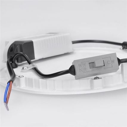Painel LED 18 W, 230 V, 3000/4000/6000 K — diâmetro 22,5 cm, branco