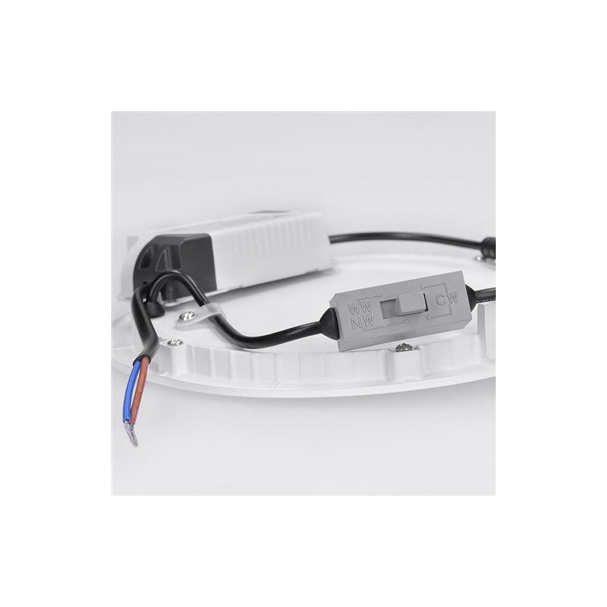 Painel LED 18 W, 230 V, 3000/4000/6000 K — diâmetro 22,5 cm, branco