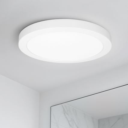 Painel LED 2 em 1 sobrepor/encastrável 18W/230V 3000/4000/6000K Ø22,5 cm IP54 branco