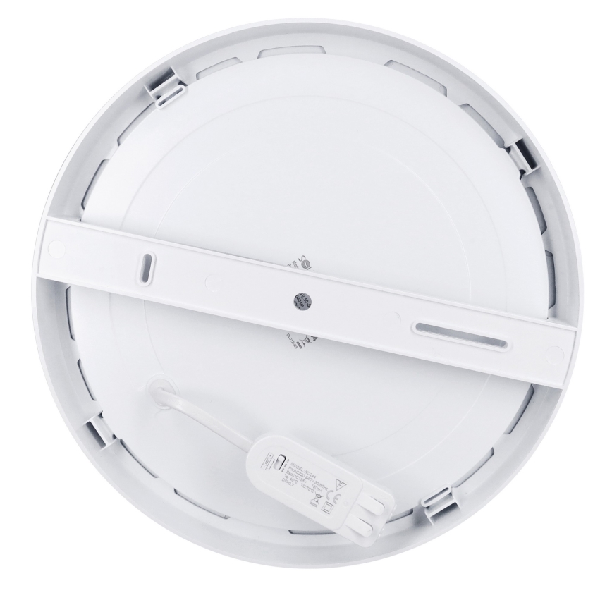 Painel LED 2 em 1 para sobrepor ou embutir, 24W/230V, 3000/4000/6000K, Ø 30 cm, IP54, prateado