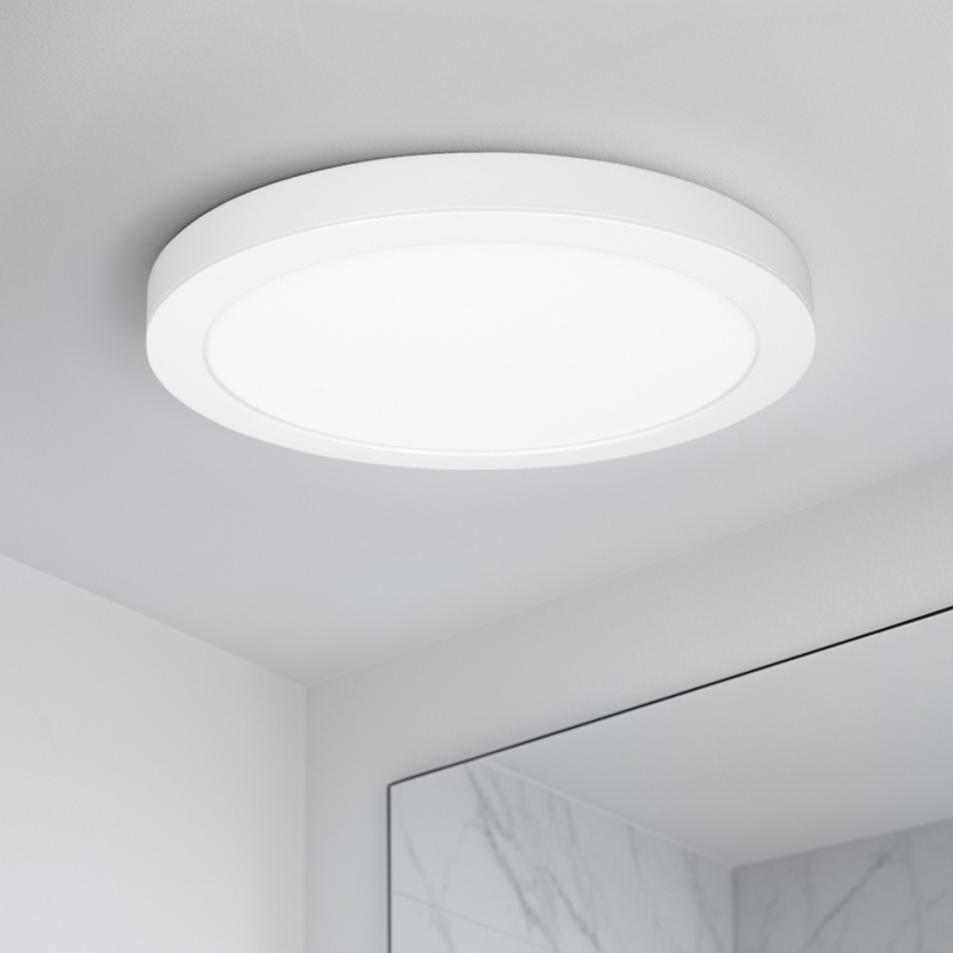 Painel LED 2 em 1 sobrepor/embutir 24W/230V 3000/4000/6000K Ø 30 cm IP54 branco
