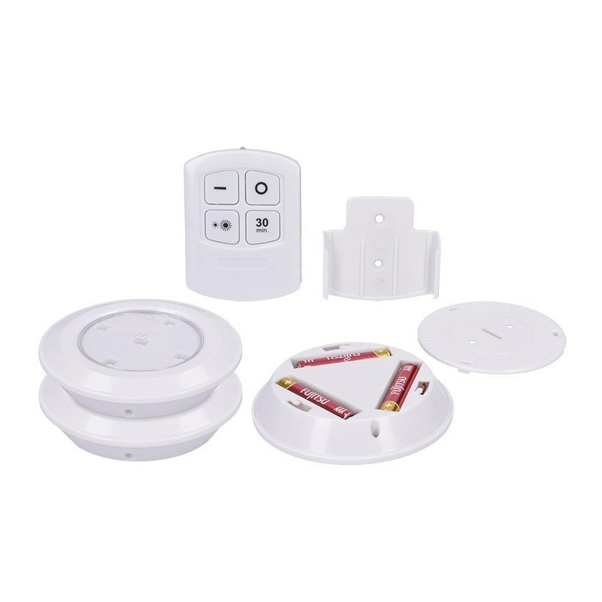 CONJUNTO 3x LED Luz com regulação com controlo remoto LED/3xAAA