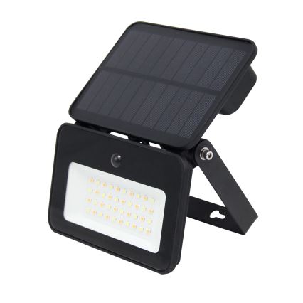 Holofote solar regulável com sensor de movimento e anoitecer LED/6W/2200 mAh 3000/4000/6500K IP65