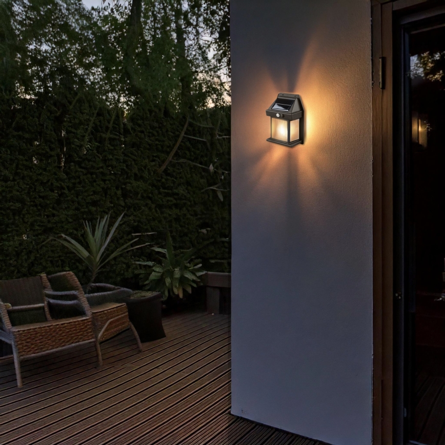 Lanterna solar LED regulável com sensor — 3,7 V, IP44, 1200 mAh