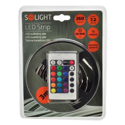Tira LED com controlo remoto 7,2W/12V 3m