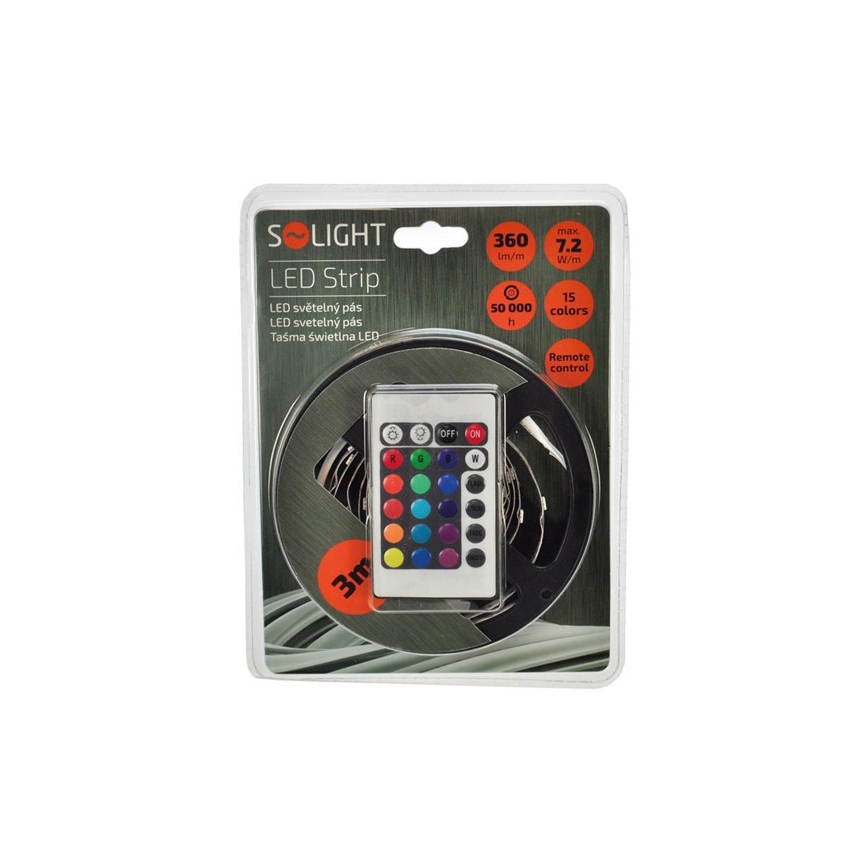 Tira LED com controlo remoto 7,2W/12V 3m
