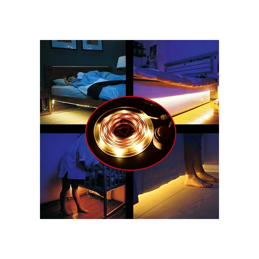 Tira LED com sensor 4xAAA 3000K 1m