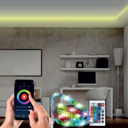 Tira LED RGB com regulação LED/20W/230V 5m IP65 Tuya + CR