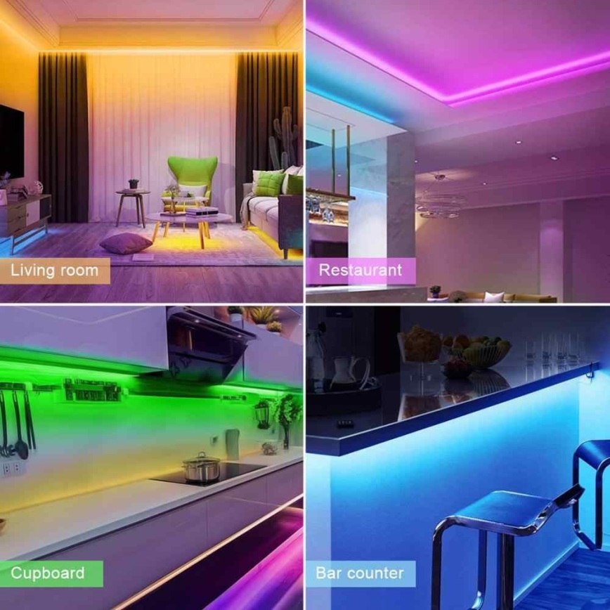 Tira LED RGB com regulação LED/20W/230V 5m IP65 Tuya + CR