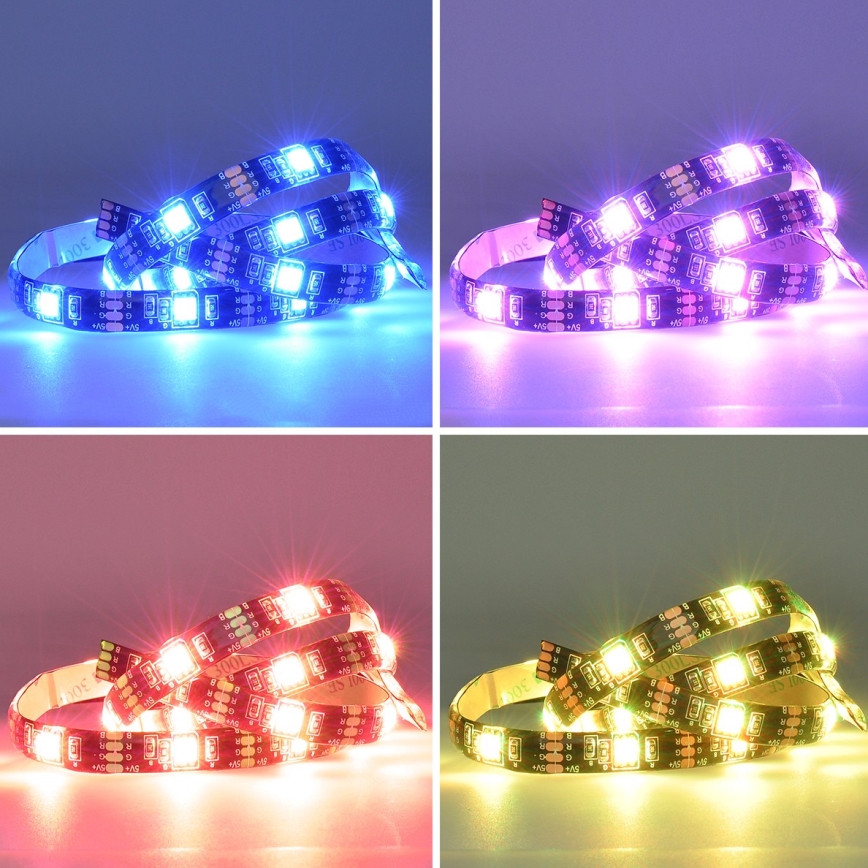 LED RGB Tira com regulação para TV LED/6W/5V Wi-Fi Tuya + controlo remoto