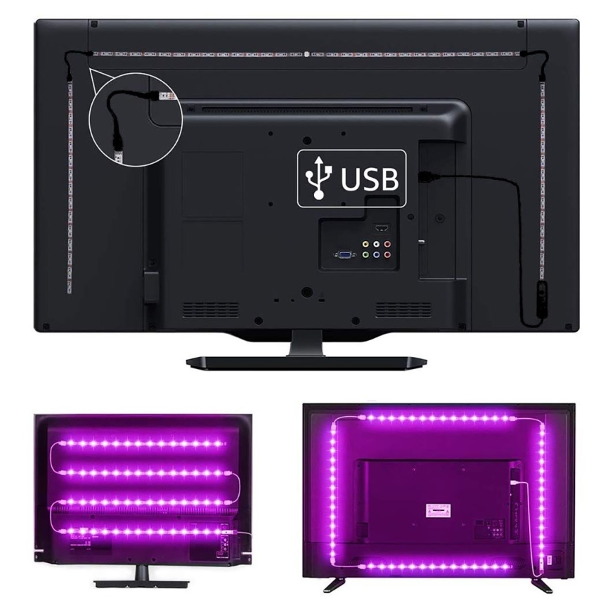 LED RGB Tira com regulação para TV LED/6W/5V Wi-Fi Tuya + controlo remoto