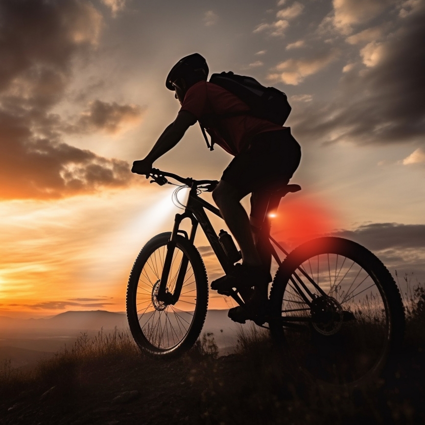 CONJUNTO 2x LED Luz de bicicleta recarregável regulável 350mAh IP44 vermelho/branco