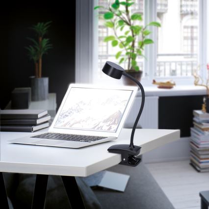 Solight WO3001-B- Candeeiro LED flexível regulável com clip LED/2W/5V 3000/4000/6500K preto