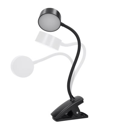 Solight WO3001-B- Candeeiro LED flexível regulável com clip LED/2W/5V 3000/4000/6500K preto