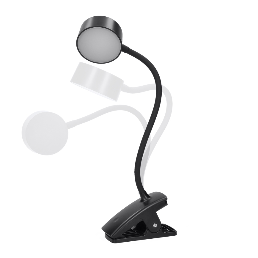 Solight WO3001-B- Candeeiro LED flexível regulável com clip LED/2W/5V 3000/4000/6500K preto