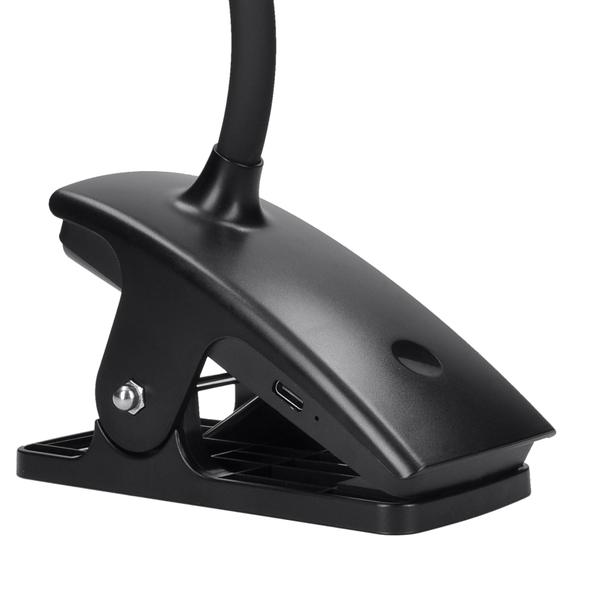 Solight WO3001-B- Candeeiro LED flexível regulável com clip LED/2W/5V 3000/4000/6500K preto