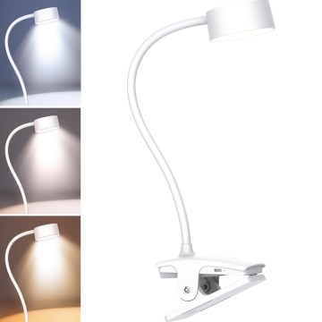Solight WO3001-W- Candeeiro LED flexível regulável com clip LED/2W/5V 3000/4000/6500K branco