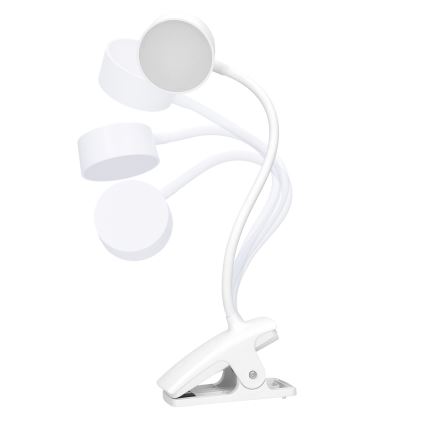 Solight WO3001-W- Candeeiro LED flexível regulável com clip LED/2W/5V 3000/4000/6500K branco