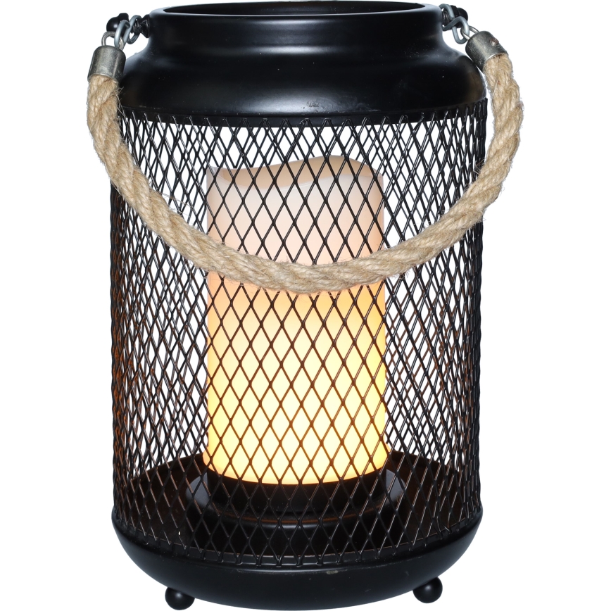 Candeeiro de mesa LED decorativo LED/3xAA preto