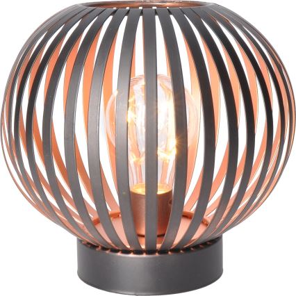Candeeiro de mesa LED decorativo LED/3xAA preto/cobre