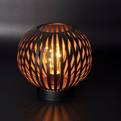 Candeeiro de mesa LED decorativo LED/3xAA preto/cobre