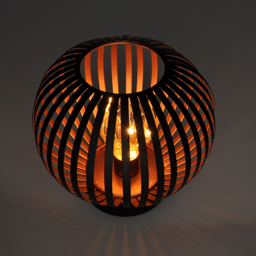 Candeeiro de mesa LED decorativo LED/3xAA preto/cobre